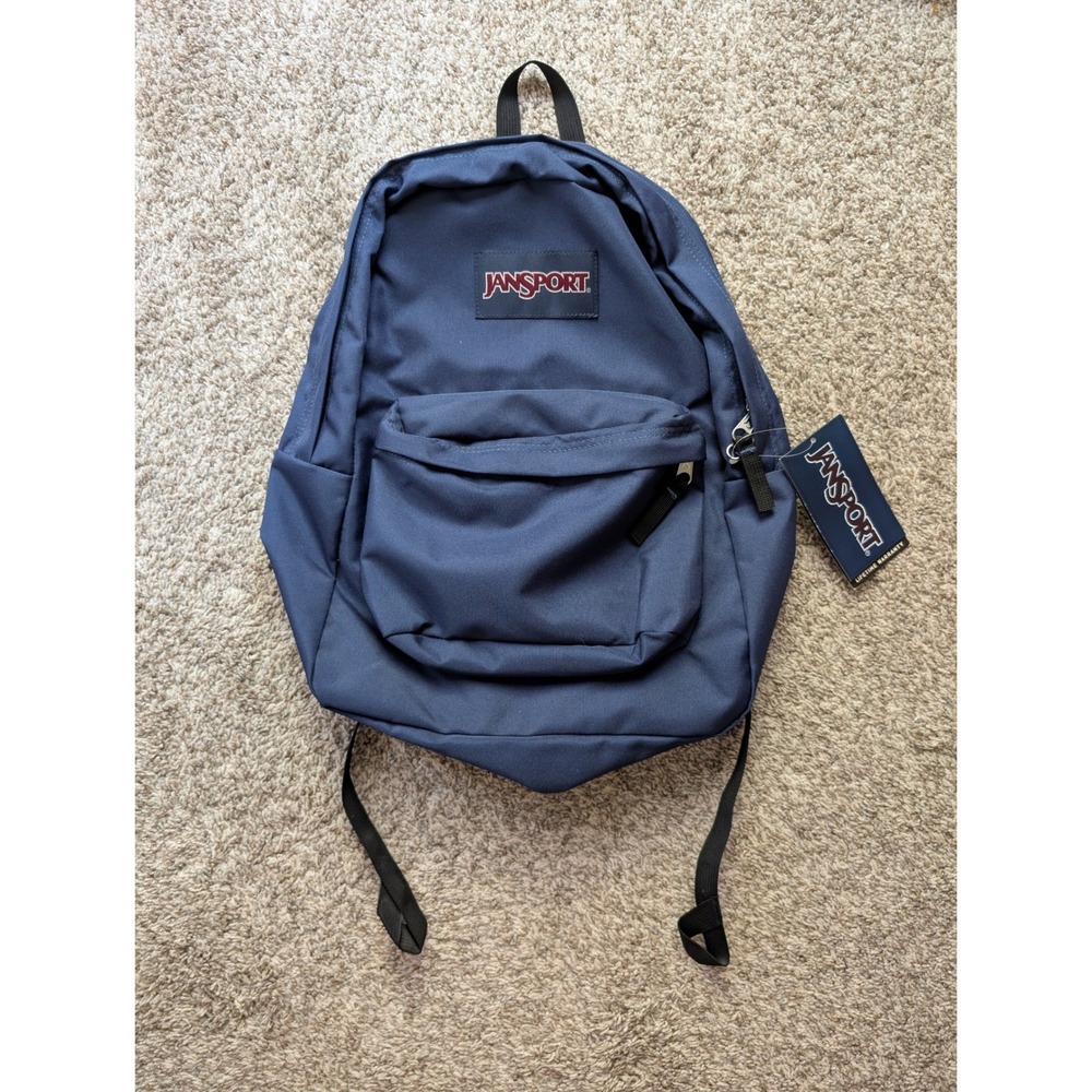 JanSport SuperBreak Backpack Unisex OS Navy Blue NEW Classic School Bag JS00T501